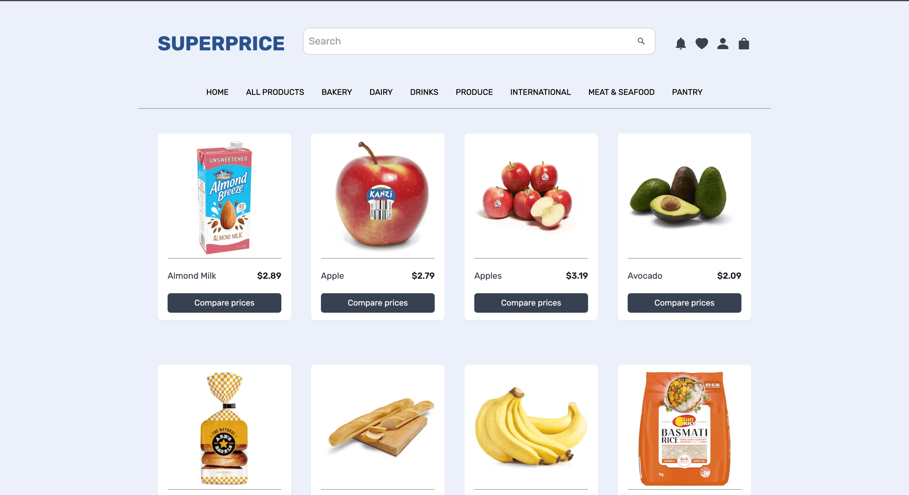 Grocery Price Comparison Website preview
