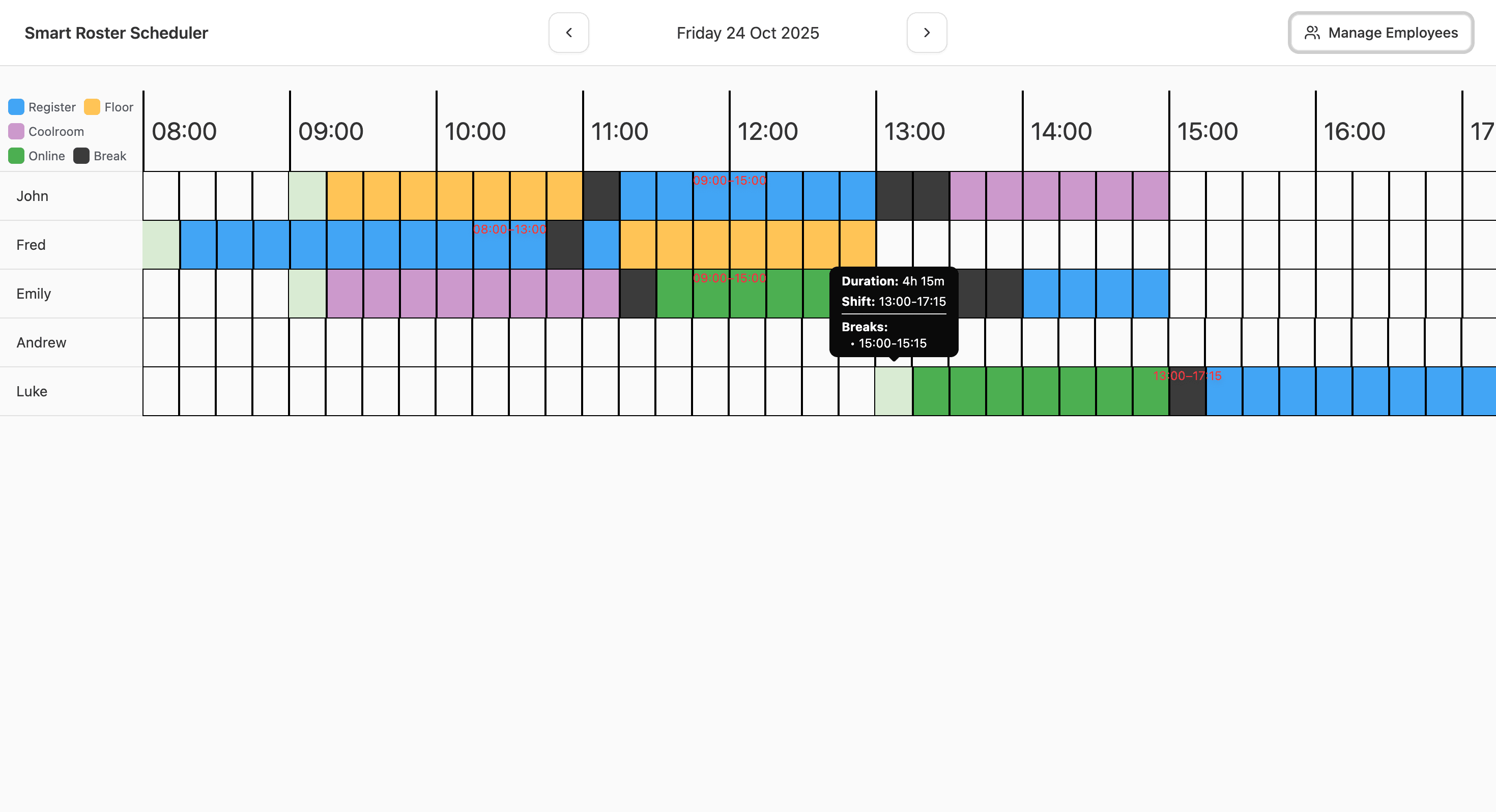 Smart Roster Scheduler preview